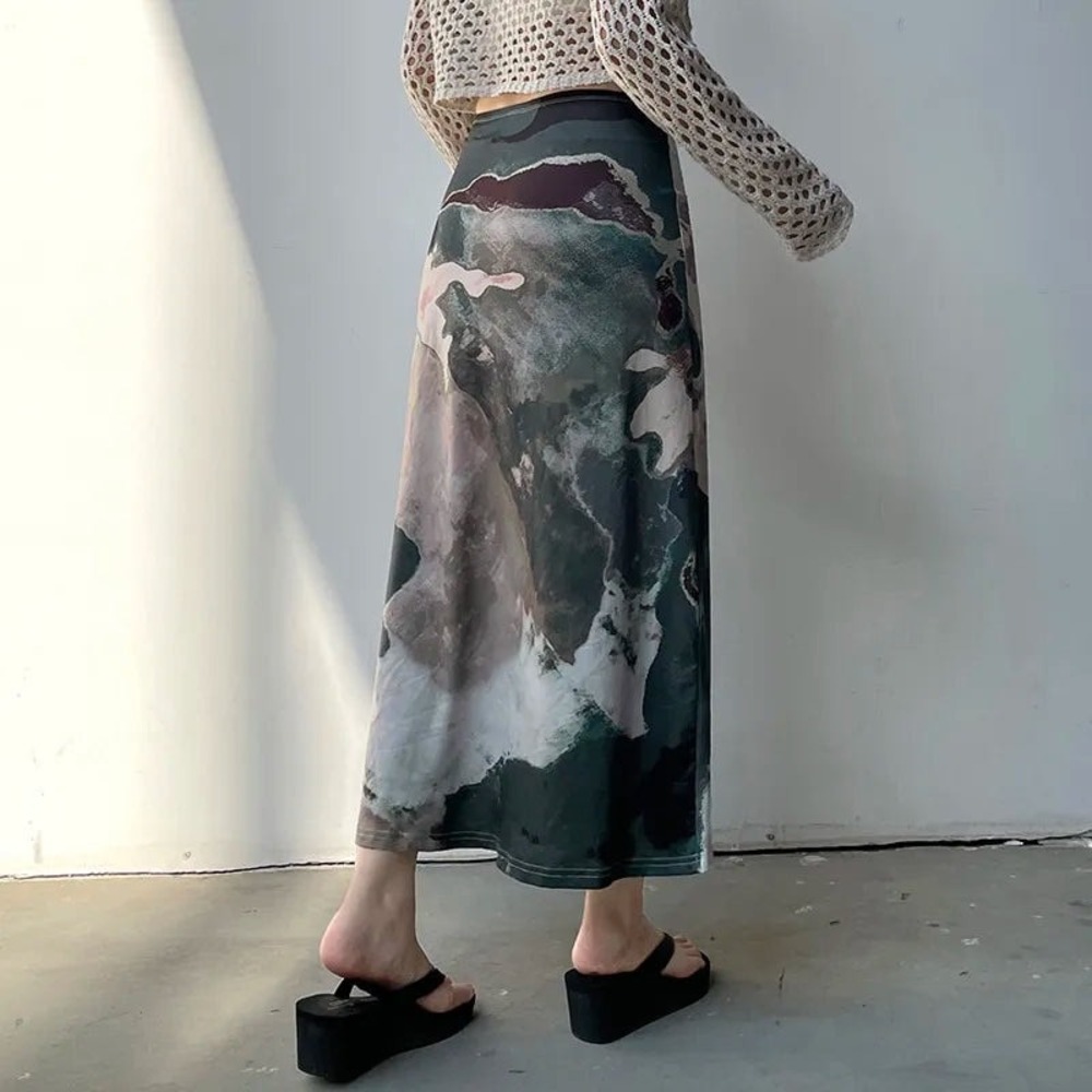 Micas Watercolor Print‎ Midi Skirt size M - Picture 6 of 10